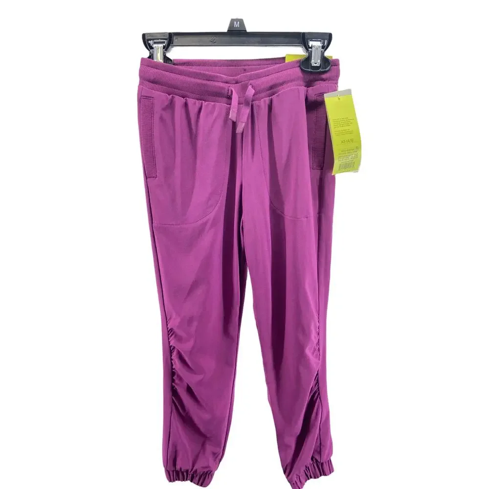 NWT All In Motion Girls' Purple Winter Woven Pants Youth Size XS 4/5
